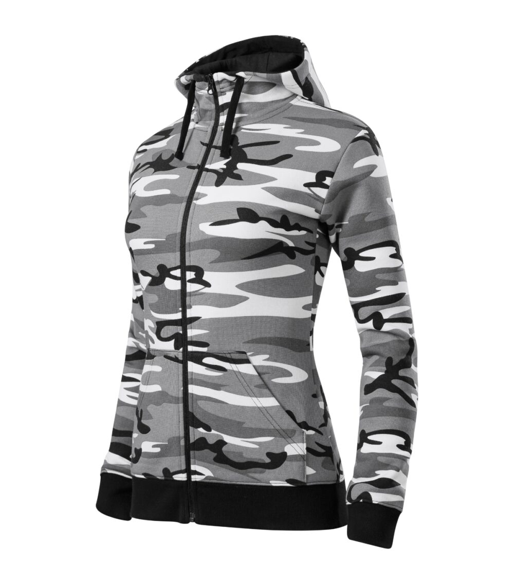 Bluza damska MALFINI Camo Zipper — Camouflage gray