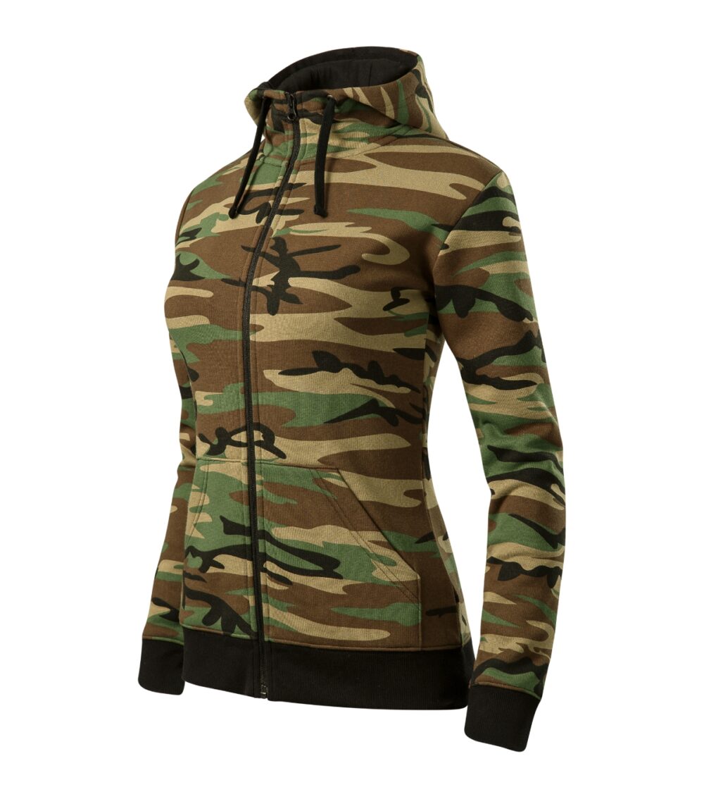 Bluza damska MALFINI Camo Zipper — Camouflage brown