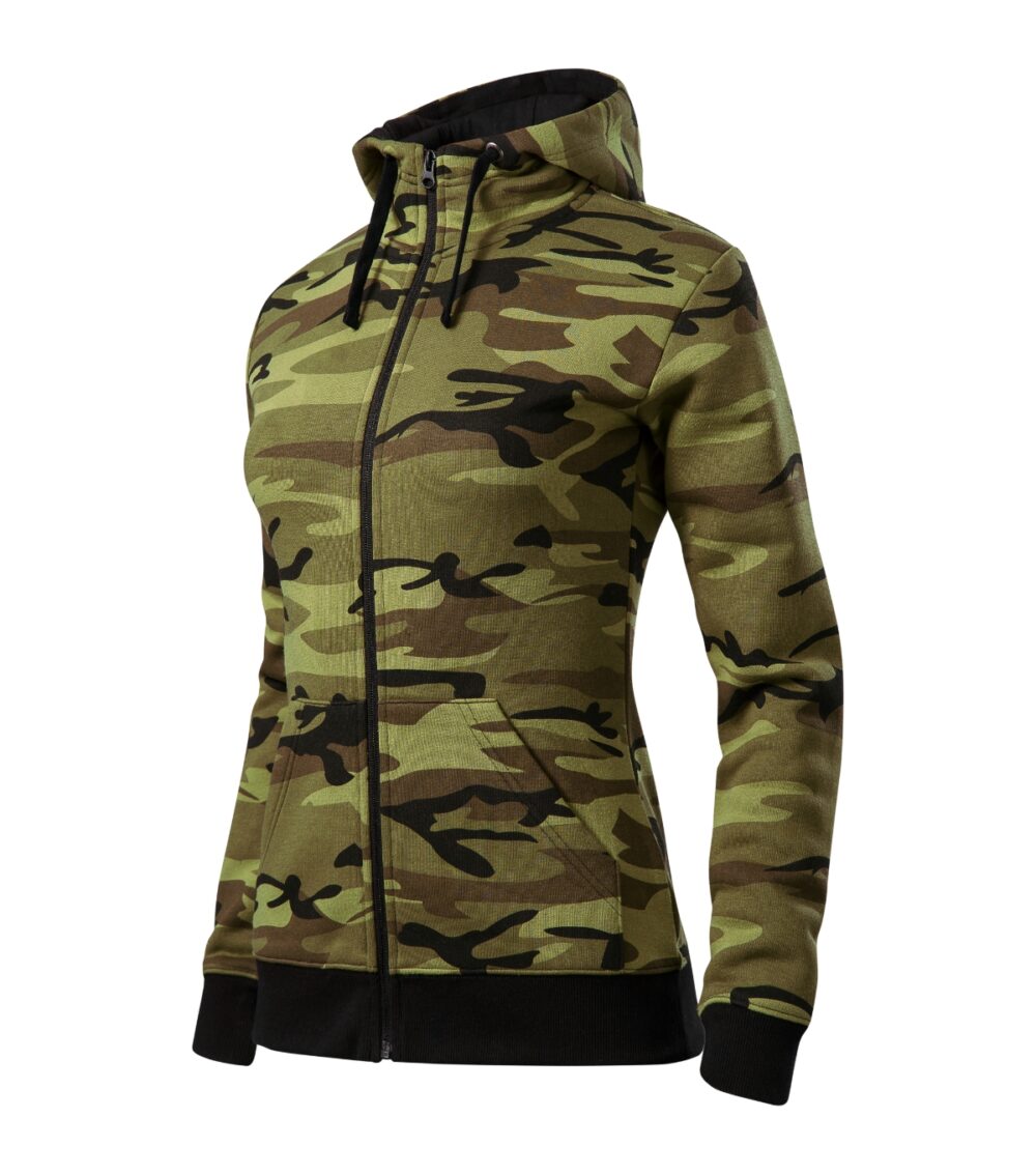 Bluza damska MALFINI Camo Zipper — Camouflage green