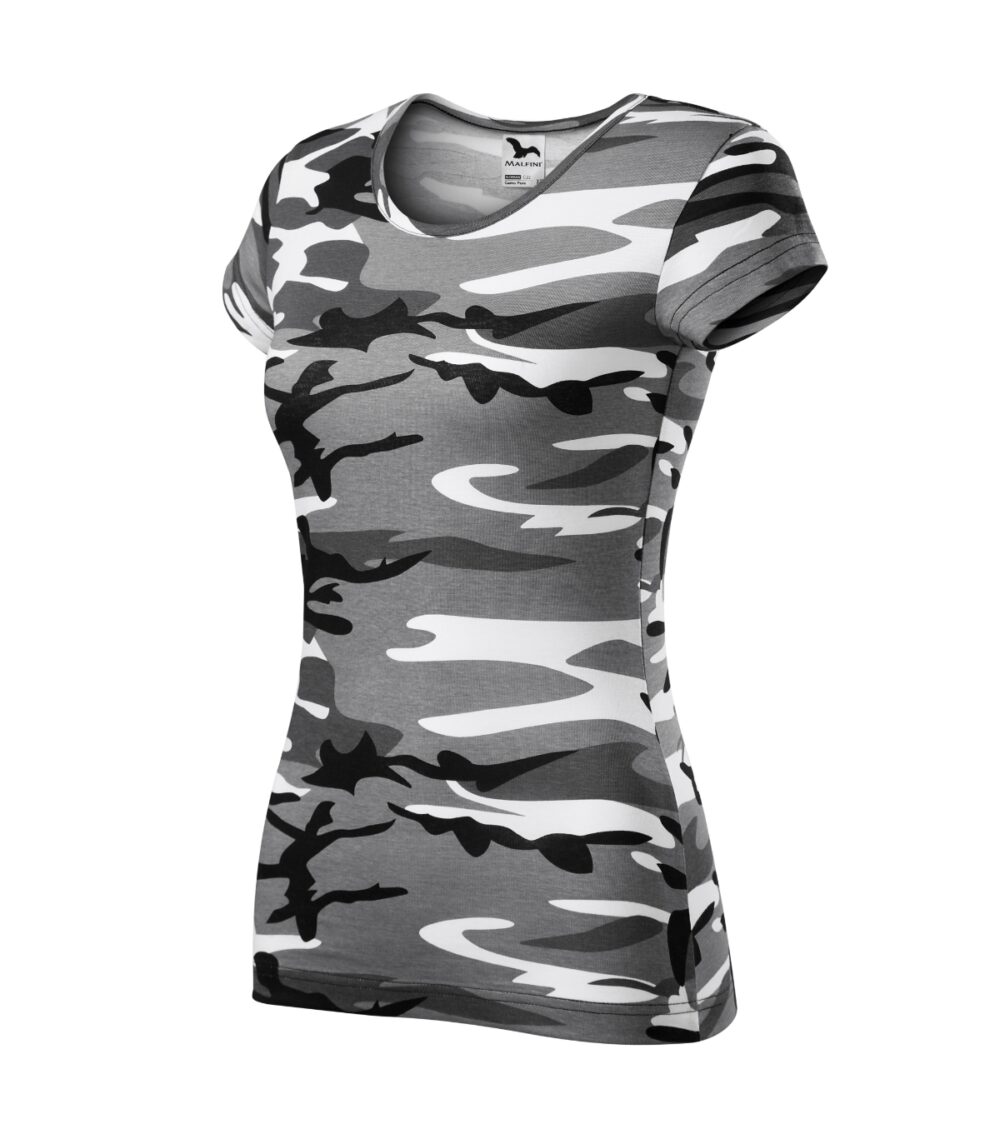 Koszulka damska MALFINI Camo Pure — Camouflage gray