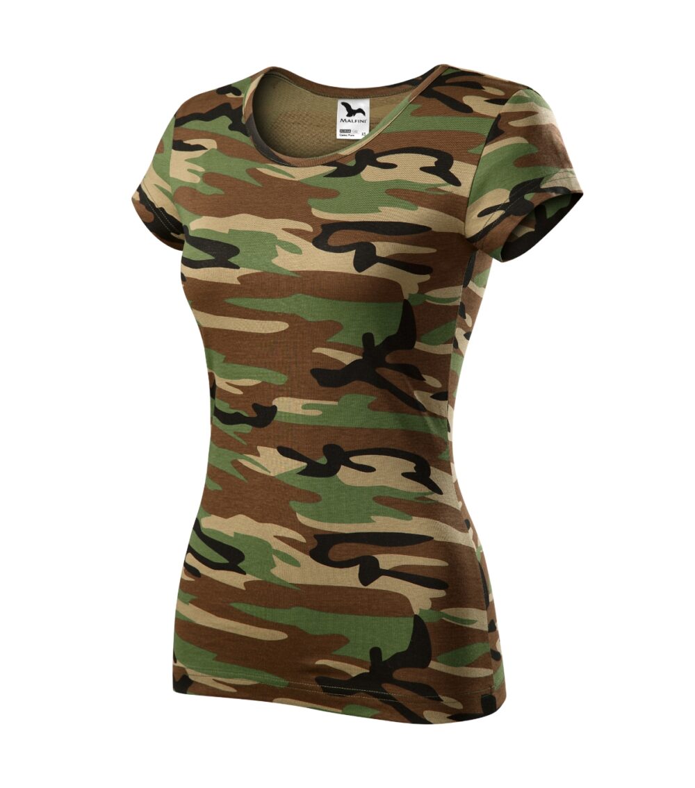 Koszulka damska MALFINI Camo Pure — Camouflage brown