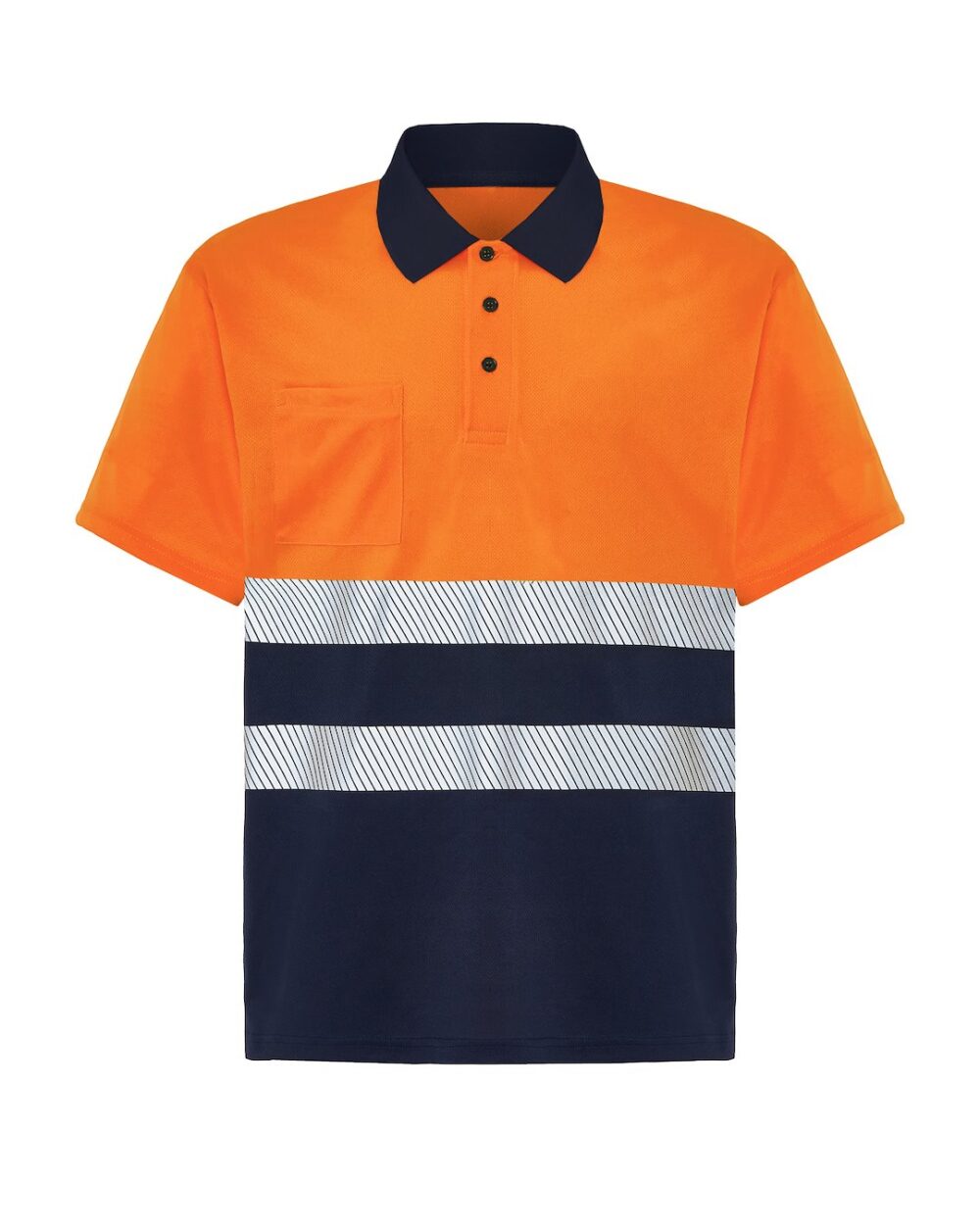 JHK HV02U00 POLO SS NYORF — Granatowy / Pomarańczowy Fluo
