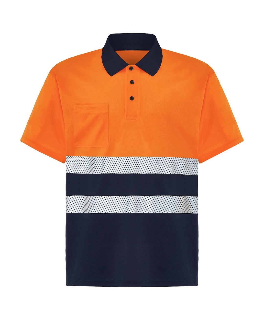 JHK HV02U00 POLO SS NYORF — Granatowy / Pomarańczowy Fluo