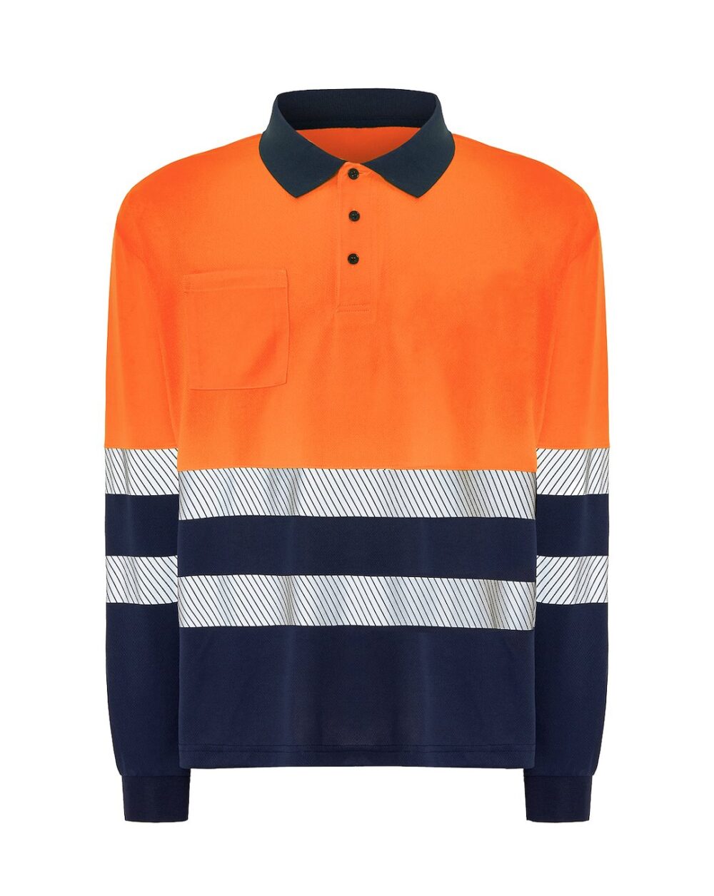 JHK HV02U00LS POLO LS NYORF — Granatowy / Pomarańczowy Fluo