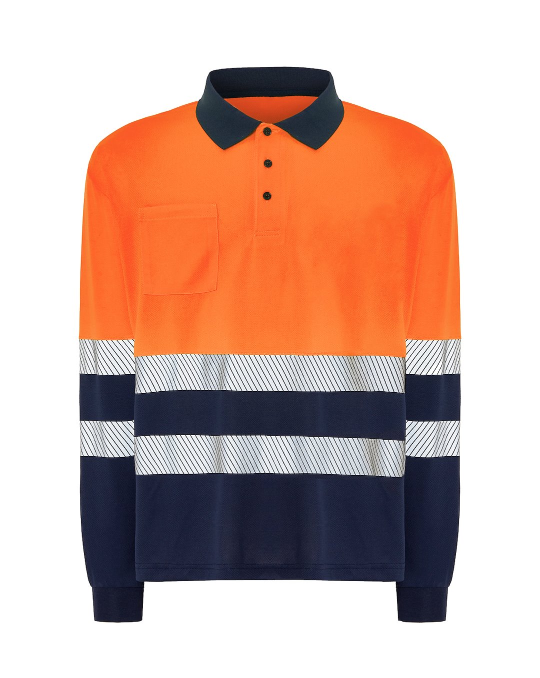 JHK HV02U00LS POLO LS NYORF — Granatowy / Pomarańczowy Fluo