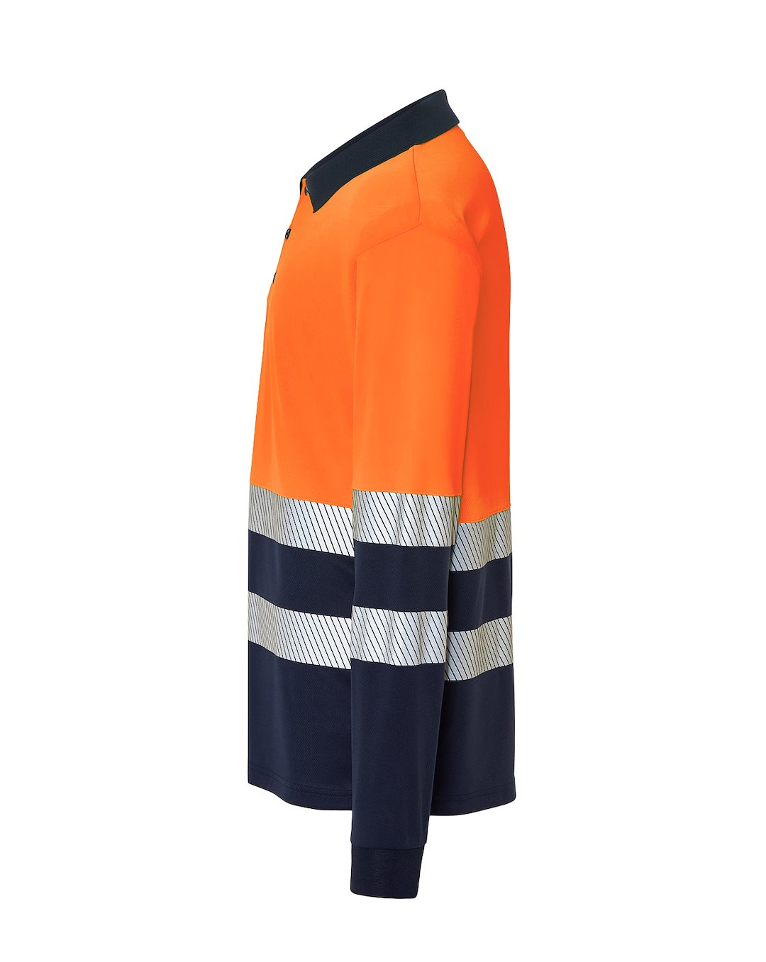 JHK HV02U00LS POLO LS NYORF — Granatowy / Pomarańczowy Fluo - obrazek 3