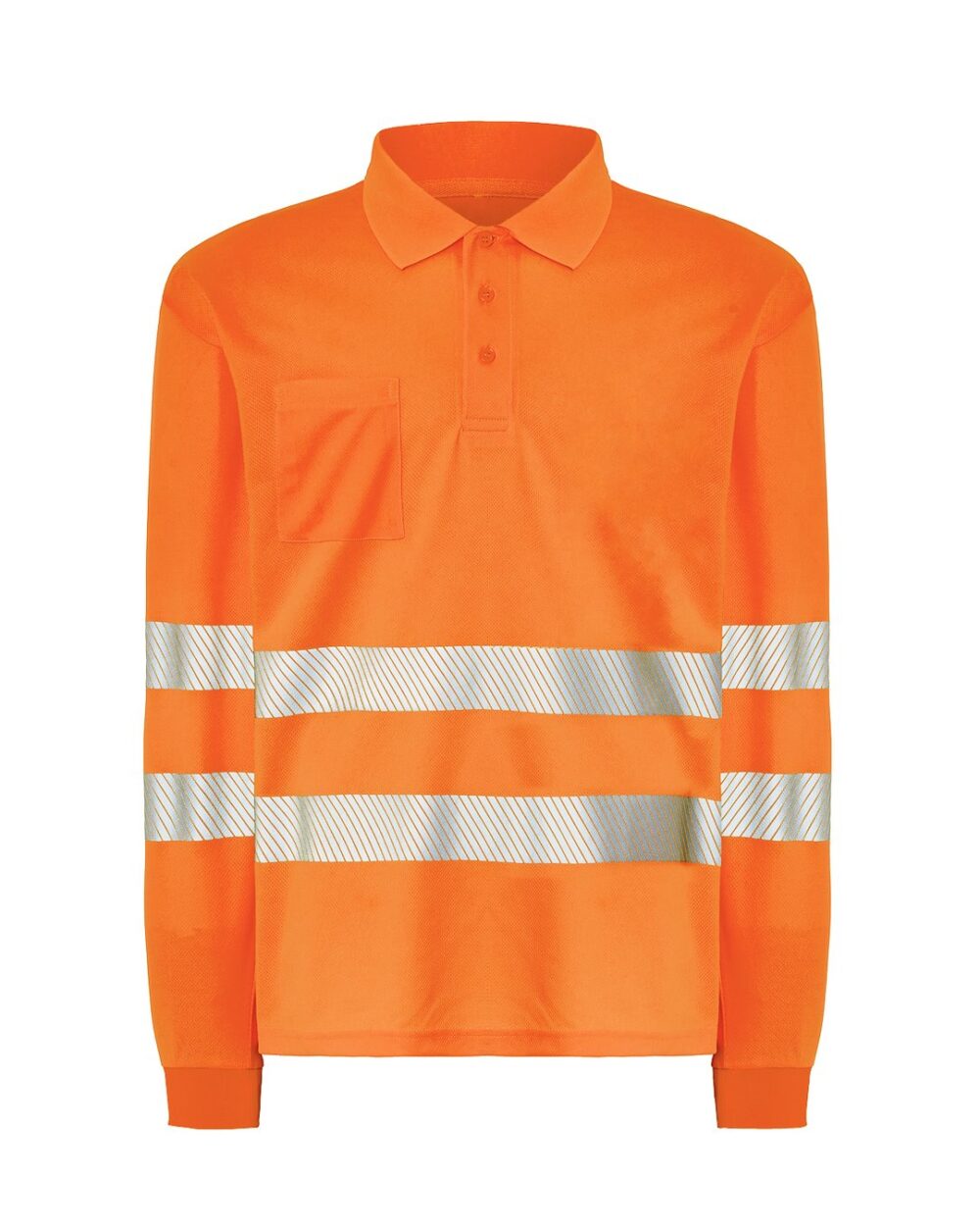 JHK HV02U00LS POLO LS — Pomarańczowy Fluo