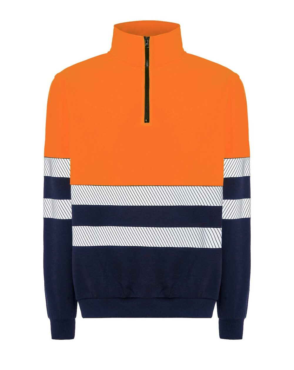 JHK HV05U00 Bluza HALF ZIP NYORF — Granatowy / Pomarańczowy Fluo