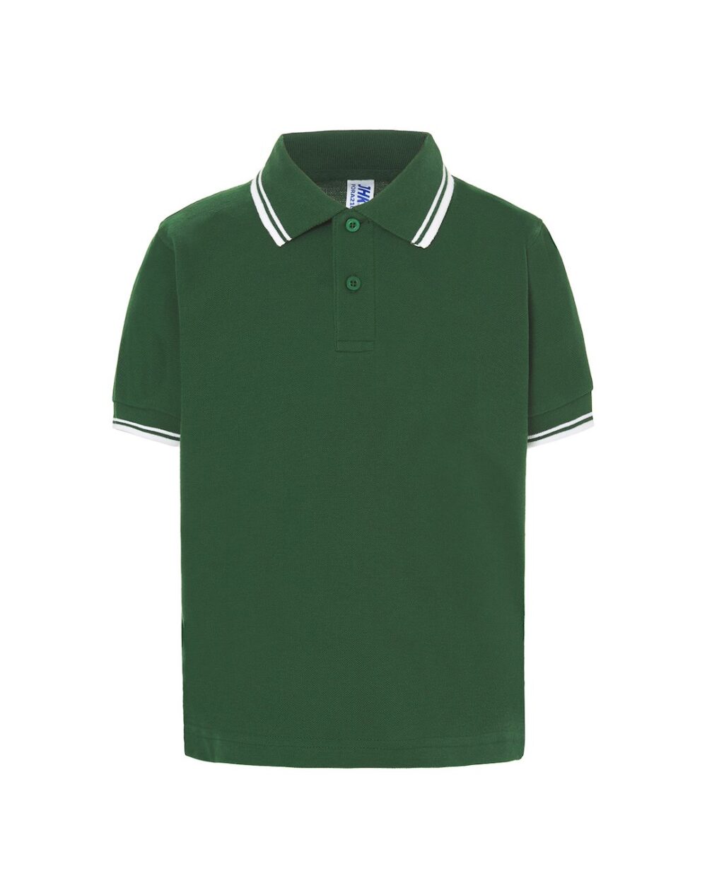 Koszulki polo JHK PKID 210 — Butelkowozielony / Biały