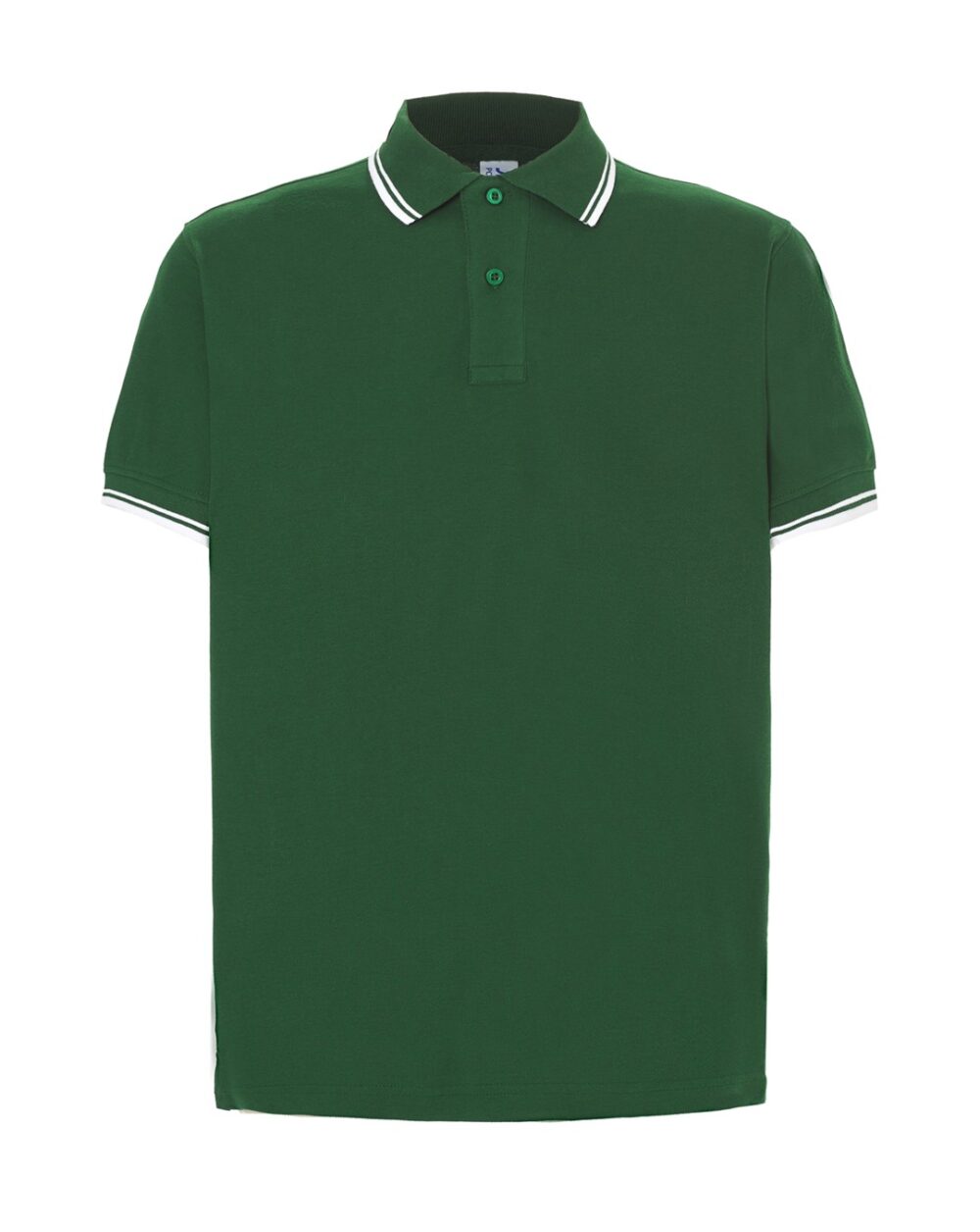 Koszulki polo JHK POLO PORA 210 CONTRAST — Butelkowozielony / Biały