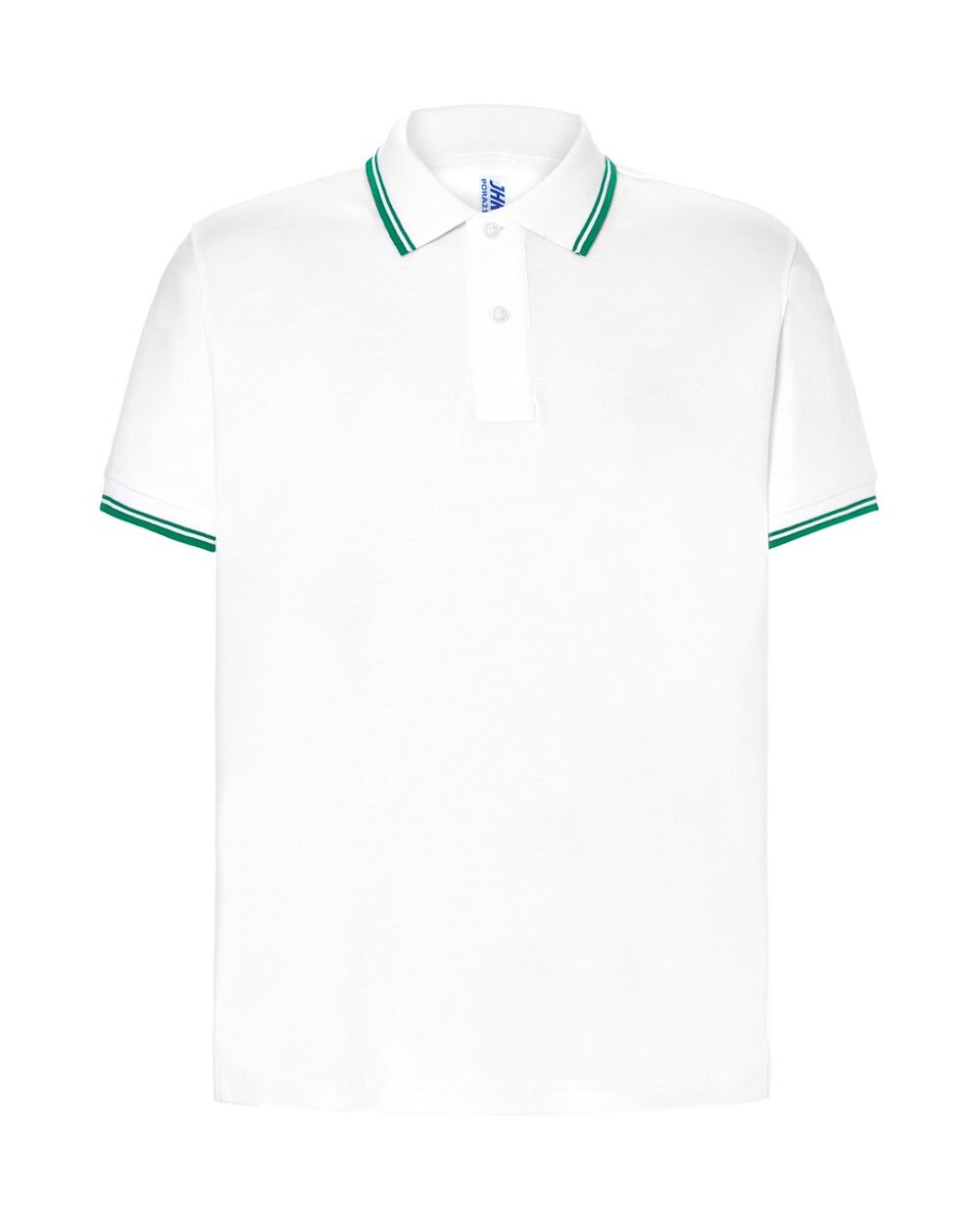 Koszulki polo JHK POLO PORA 210 CONTRAST — Biały / Zielony Kelly