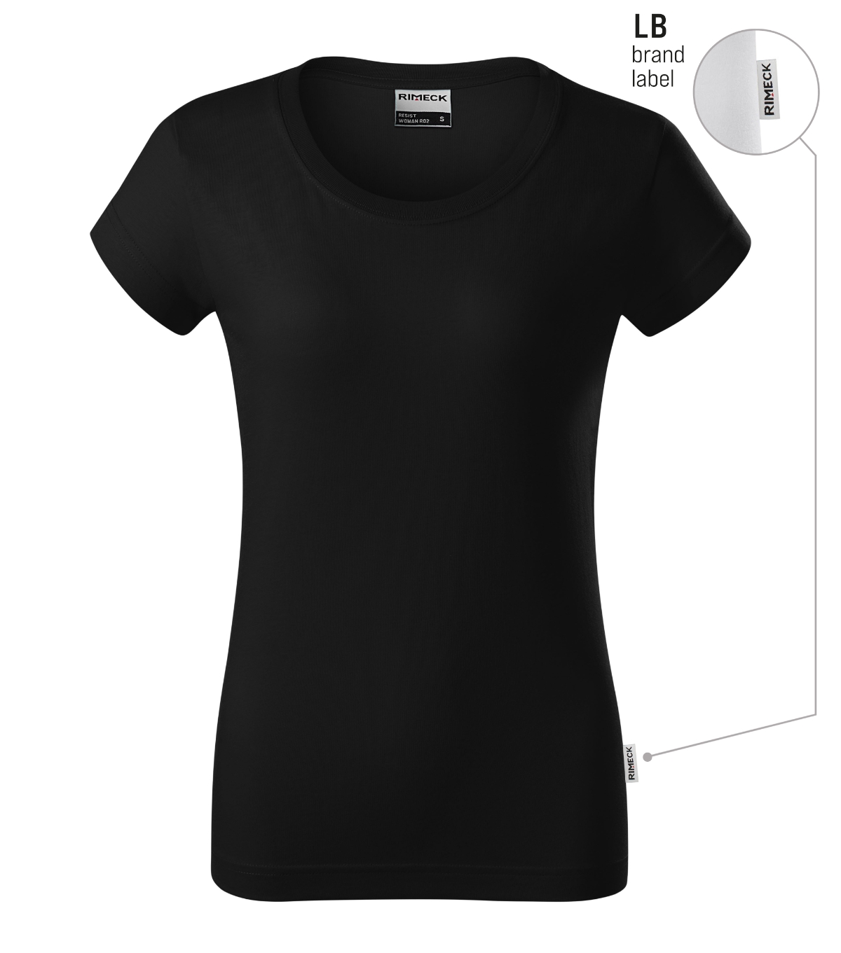 Koszulka damska RIMECK Resist — Czarny 01 (brand label) - obrazek 2