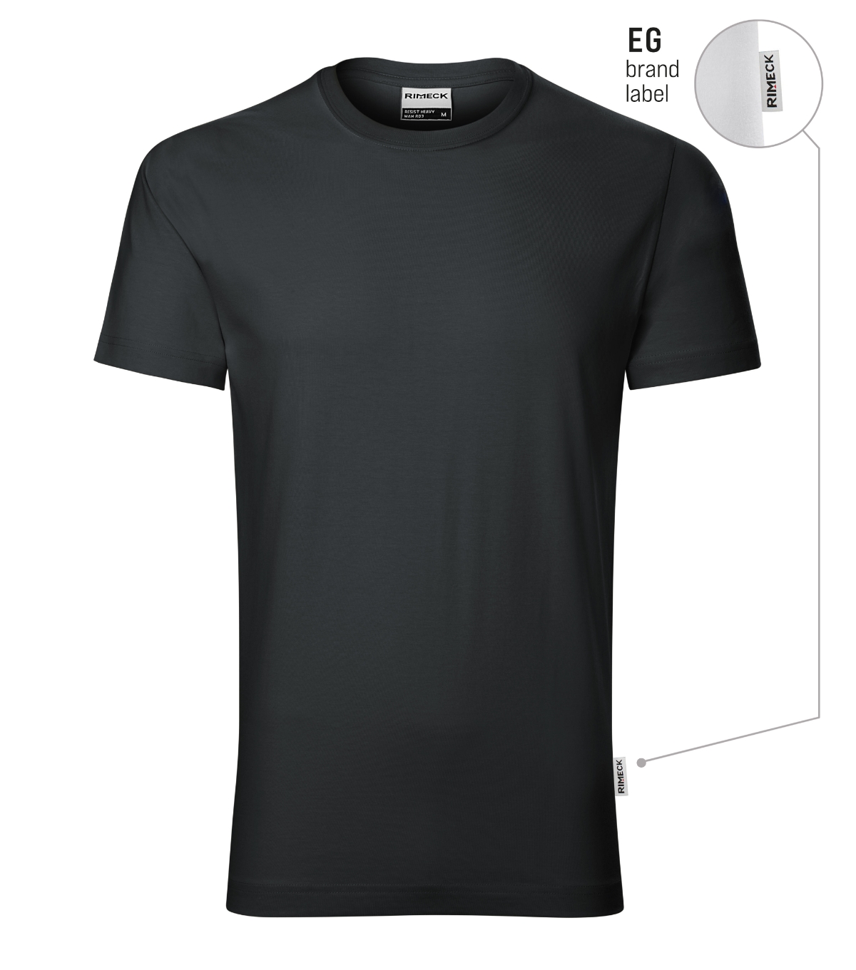 Koszulka męska RIMECK Resist heavy — Ebony gray 94 (brand label) - obrazek 2