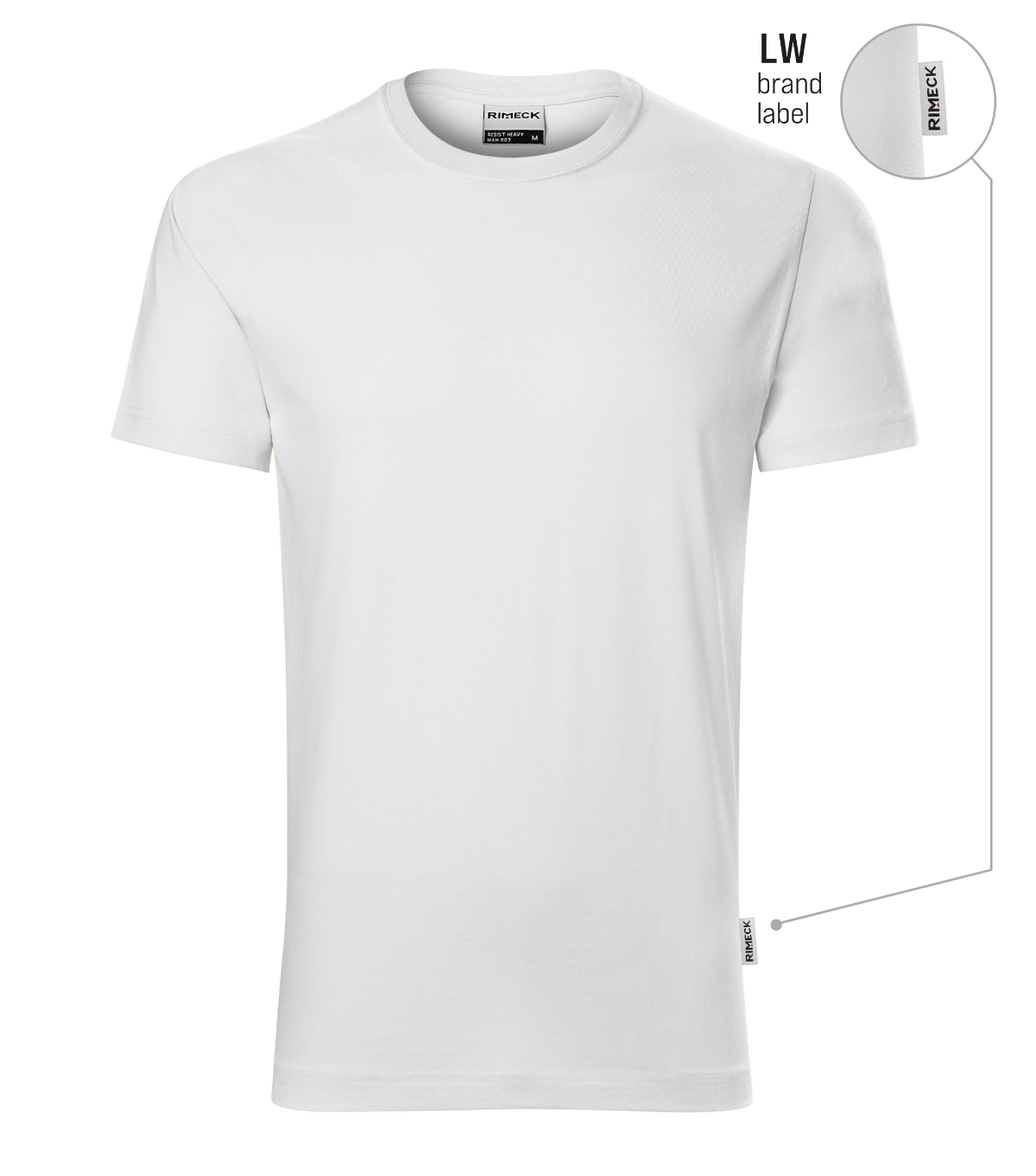Koszulka męska RIMECK Resist heavy — Biały 00 (brand label) - obrazek 2