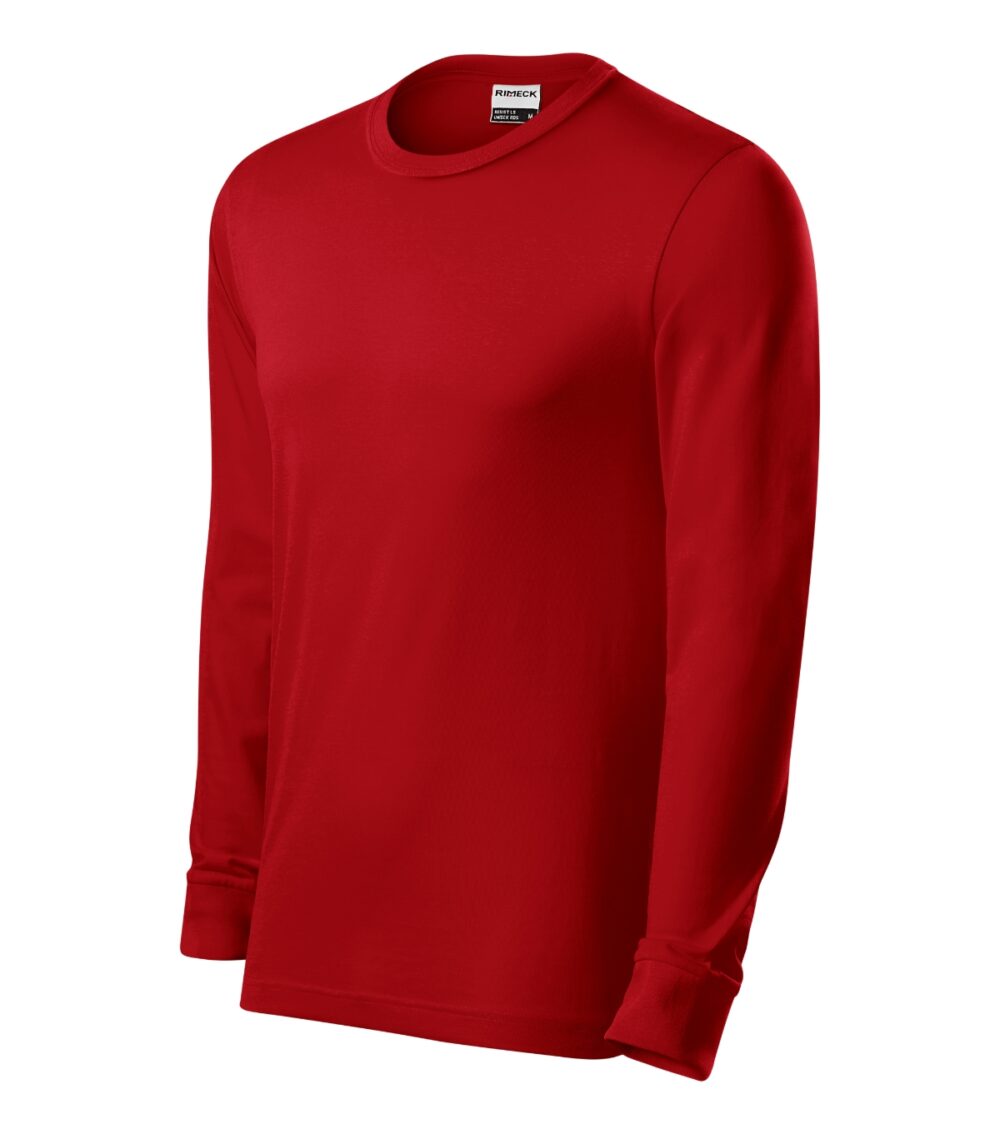 Koszulka unisex RIMECK Resist LS — Czerwony