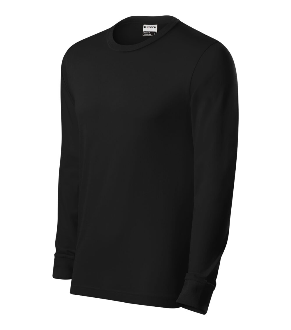 Koszulka unisex RIMECK Resist LS — Czarny 01 (brand label)
