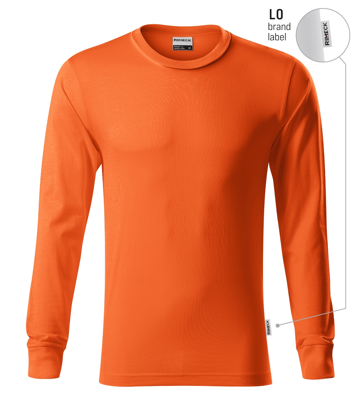 Koszulka unisex RIMECK Resist LS — Pomarańczowy 11 (brand label) - obrazek 2