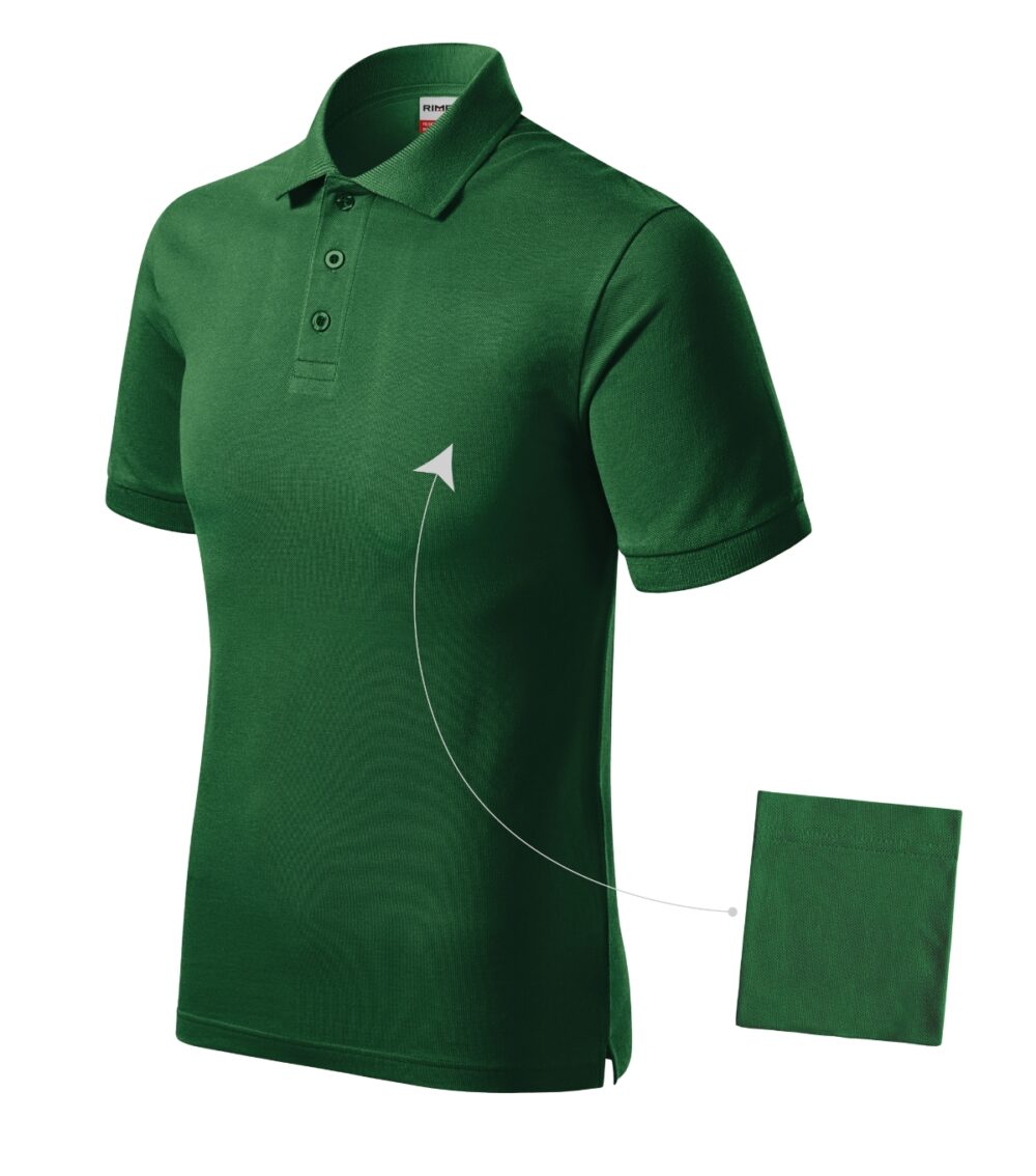 Koszulka polo męska RIMECK Resist Heavy Polo — Zieleń butelkowa