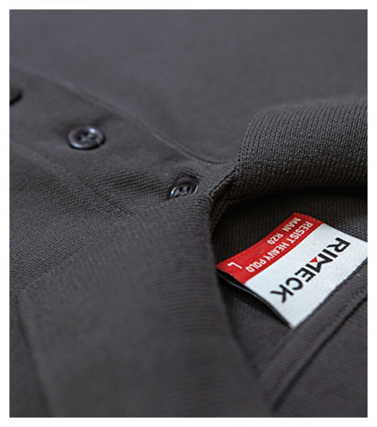 Koszulka polo męska RIMECK Resist Heavy Polo — Ebony gray 94 (brand label) - obrazek 4
