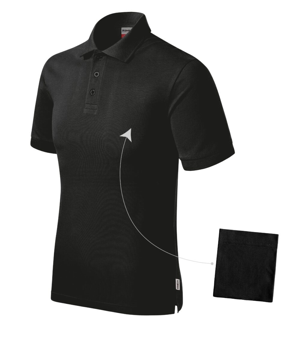 Koszulka polo męska RIMECK Resist Heavy Polo — Czarny 01 (brand label)