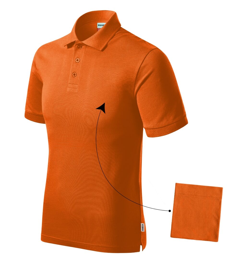 Koszulka polo męska RIMECK Resist Heavy Polo — Pomarańczowy 11 (brand label)