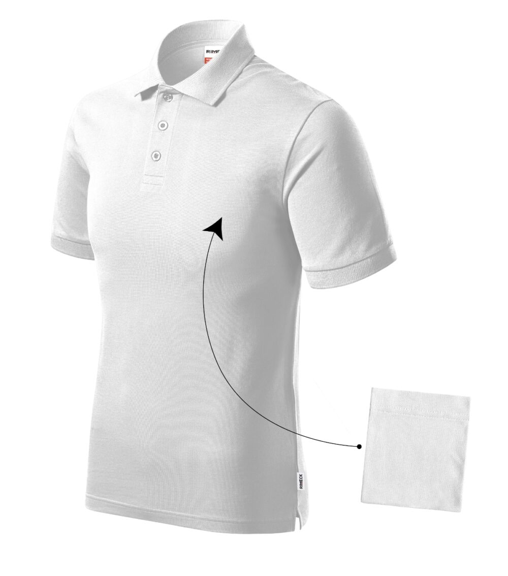 Koszulka polo męska RIMECK Resist Heavy Polo — Biały 00 (brand label)