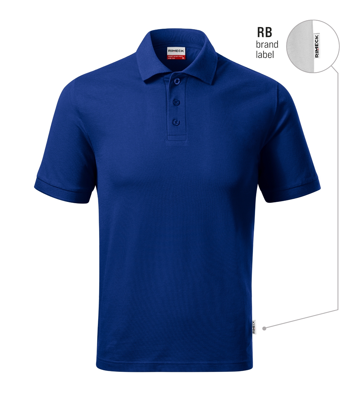 Koszulka polo męska RIMECK Resist Heavy Polo — Chabrowy 05 (brand label) - obrazek 2