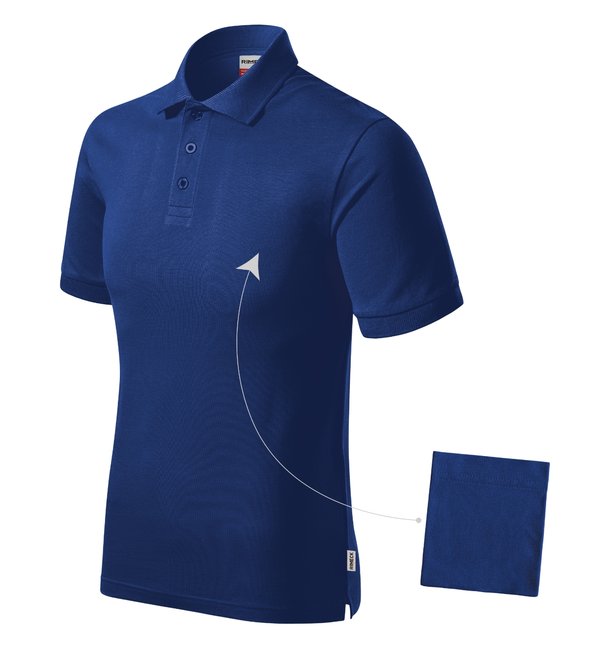 Koszulka polo męska RIMECK Resist Heavy Polo — Chabrowy 05 (brand label)