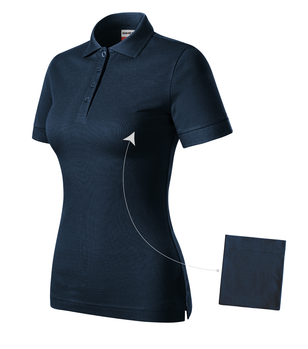 Koszulka polo damska RIMECK Resist Heavy Polo — Granatowy