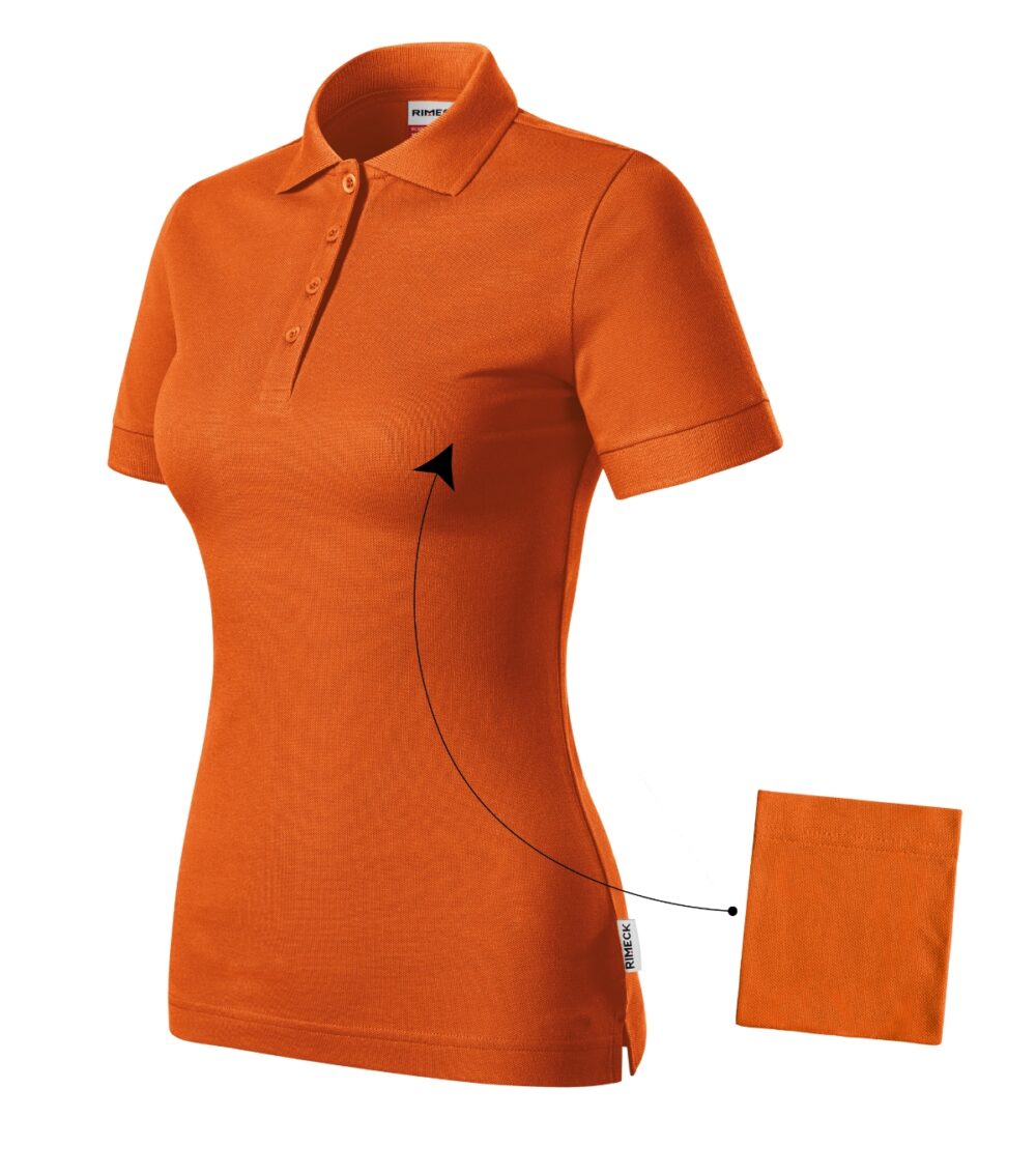 Koszulka polo damska RIMECK Resist Heavy Polo — Pomarańczowy 11 (brand label)