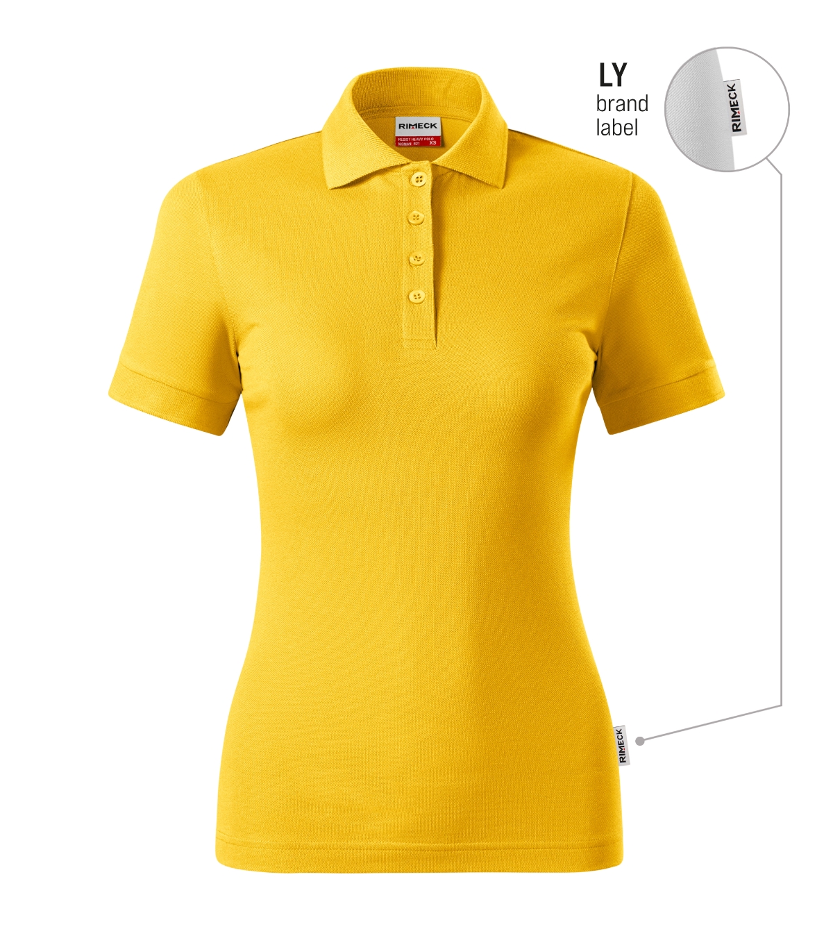 Koszulka polo damska RIMECK Resist Heavy Polo — Żółty 04 (brand label) - obrazek 2