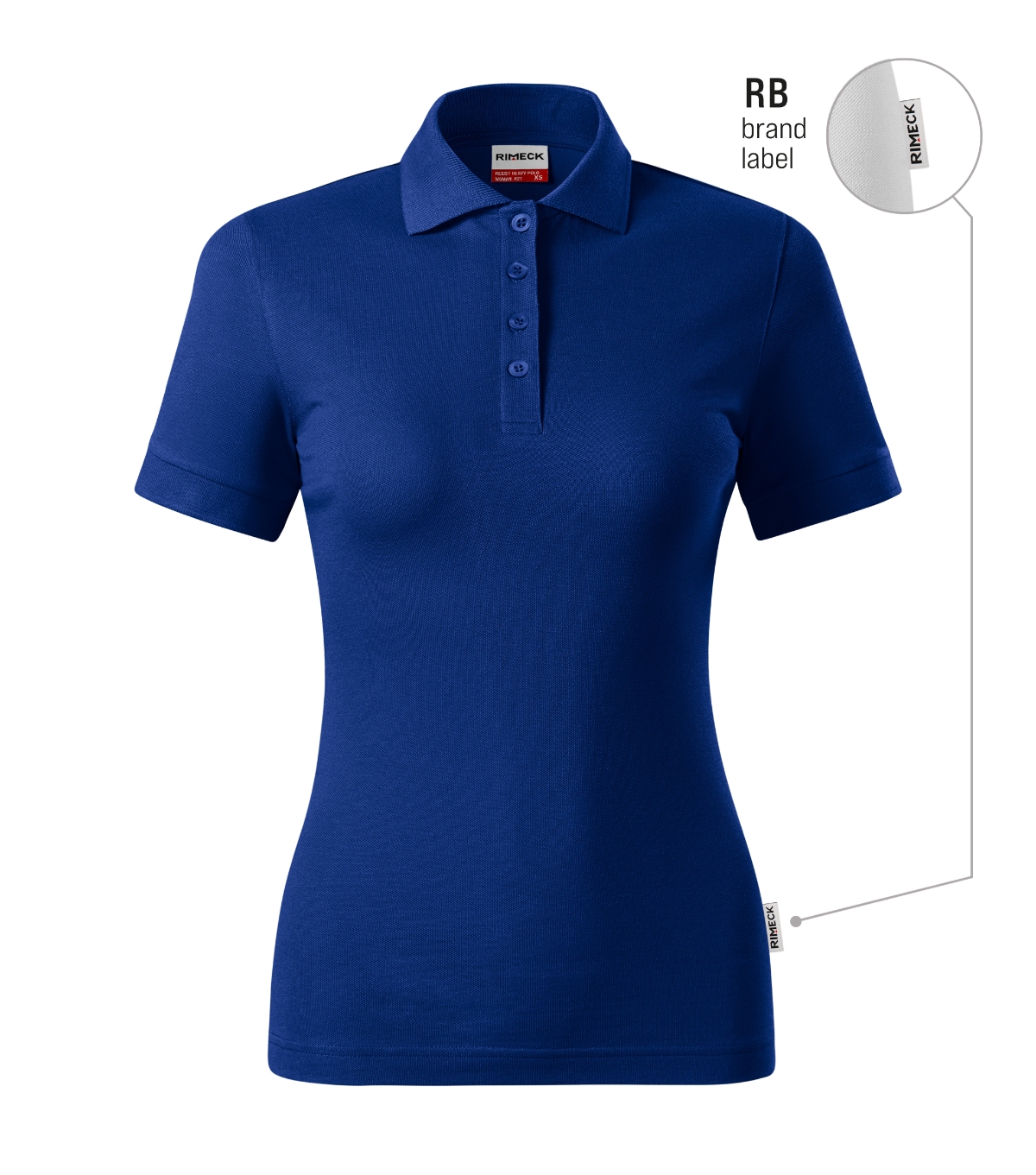 Koszulka polo damska RIMECK Resist Heavy Polo — Chabrowy 05 (brand label) - obrazek 2