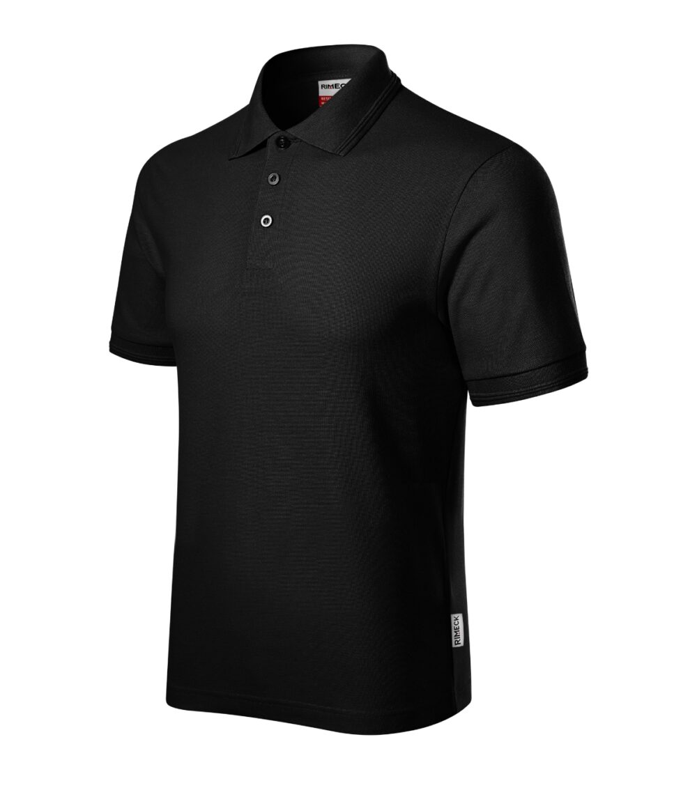 Koszulka polo męska RIMECK Reserve — Czarny 01 (brand label)
