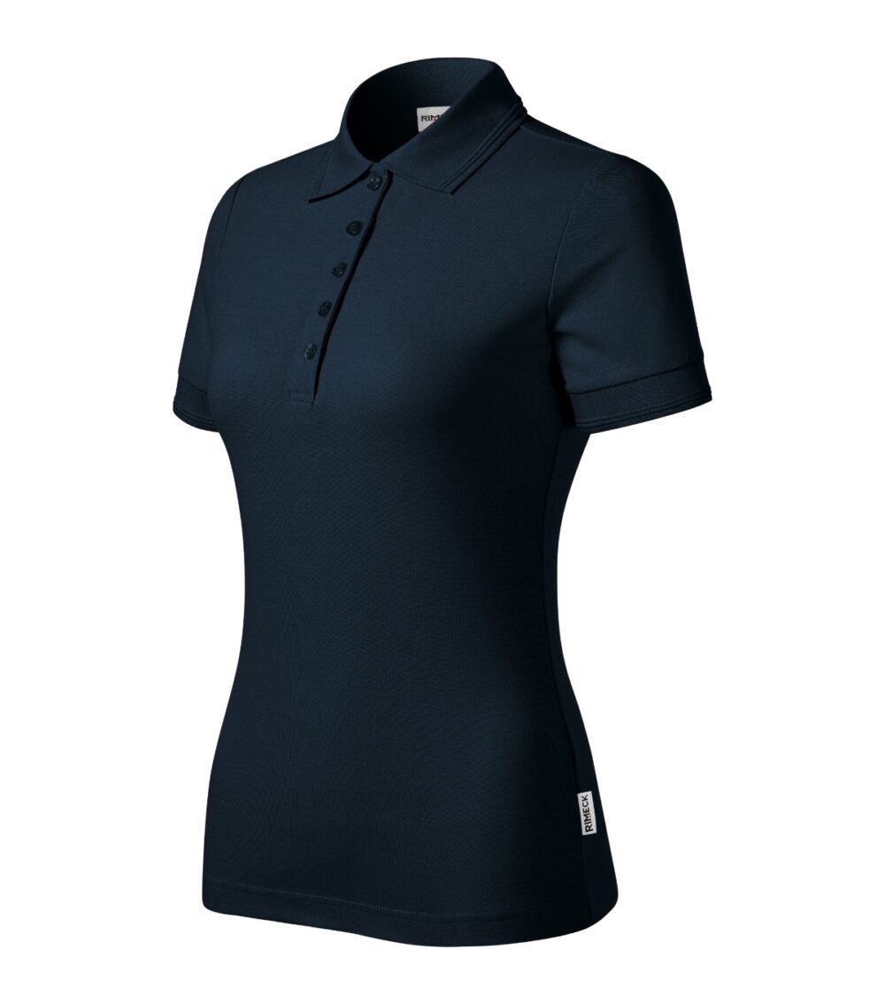 Koszulka polo damska RIMECK Reserve — Granatowy 02 (brand label)