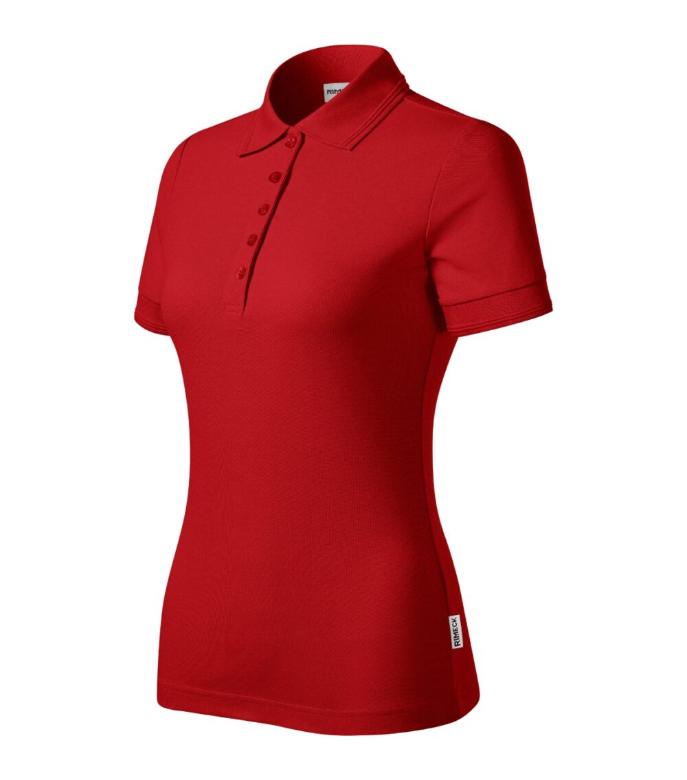 Koszulka polo damska RIMECK Reserve — Czerwony 07 (brand label)