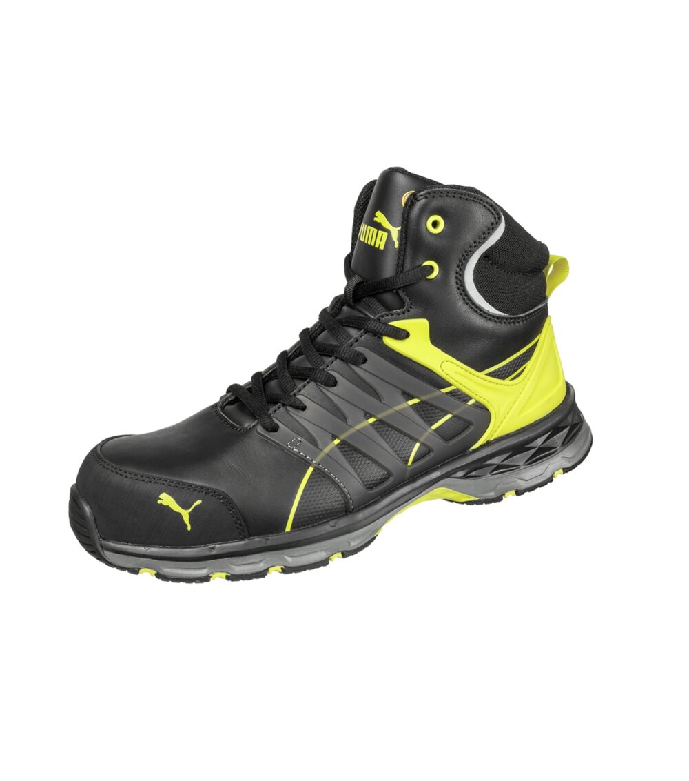 Buty do kostki męska PUMA VELOCITY 2.0 YELLOW MID — Czarny