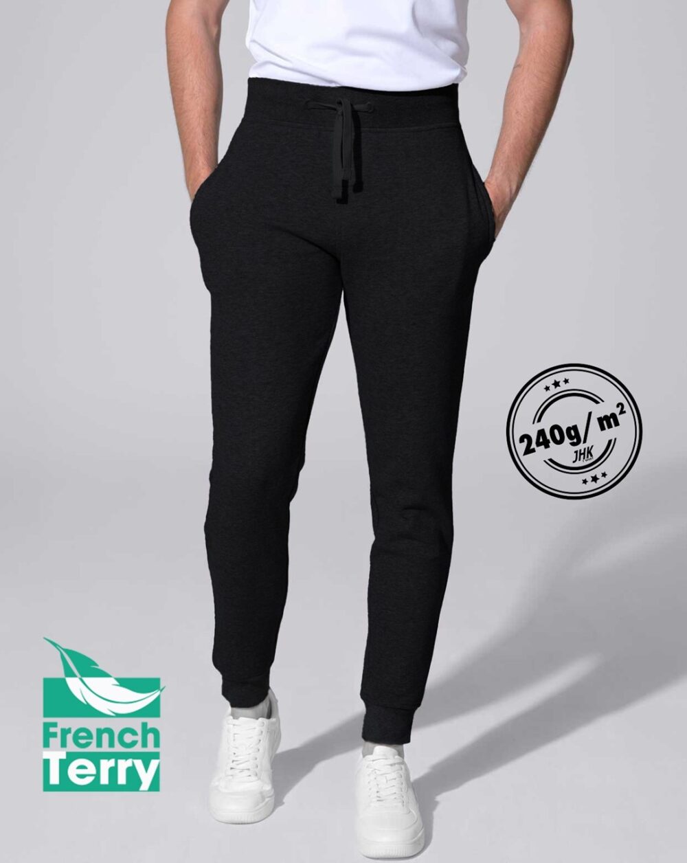 Spodnie Dresowe JHK SW PANTS CUFF FRENCH TERRY 240 — Czarny