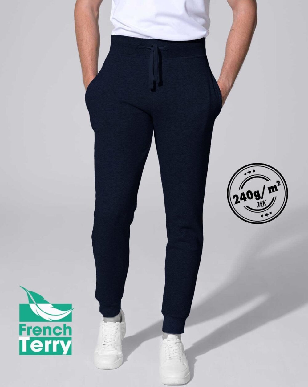 Spodnie Dresowe JHK SW PANTS CUFF FRENCH TERRY 240 — Granatowy