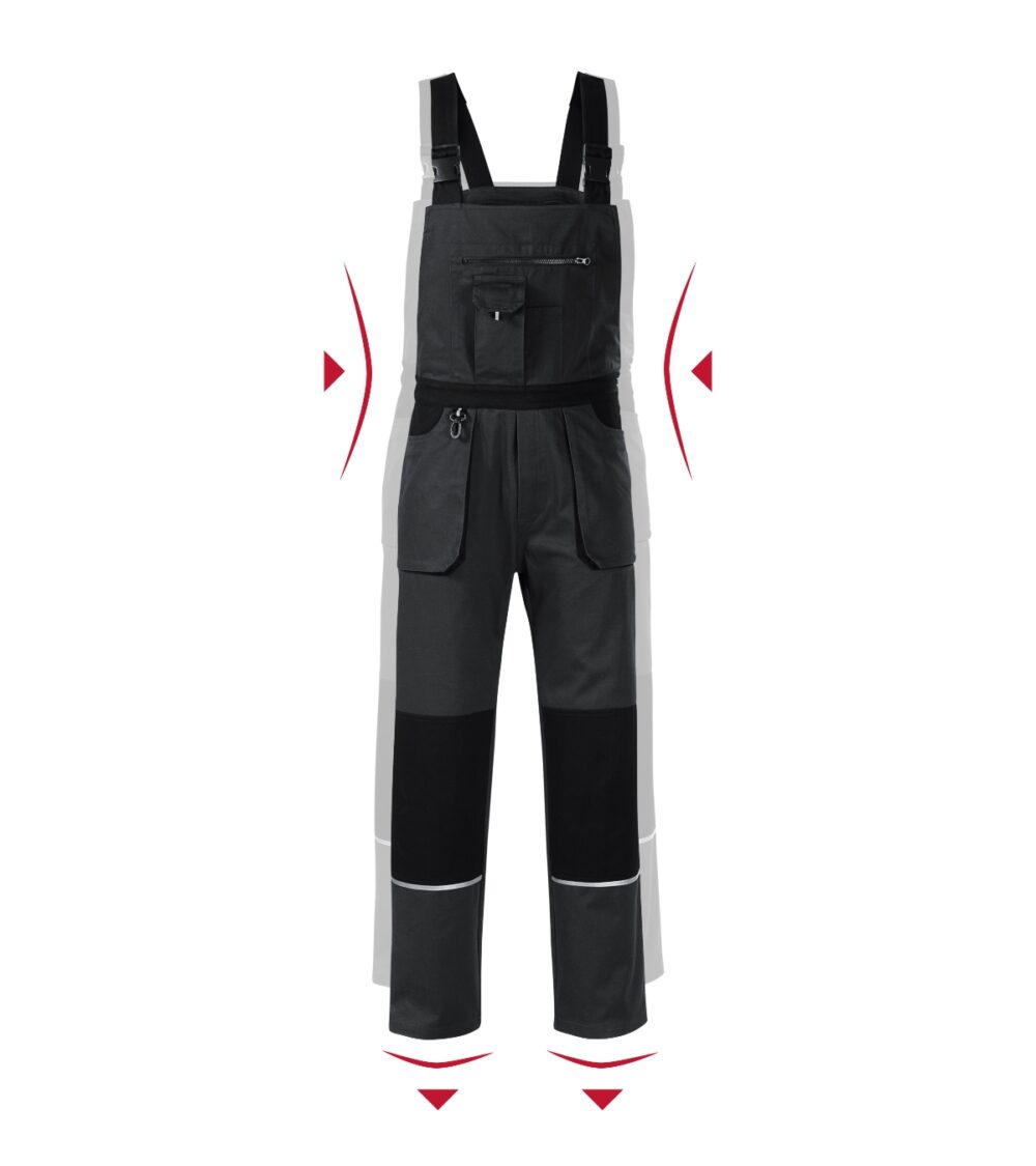 Spodnie robocze ogrodniczki męskie RIMECK Woody — Ebony gray