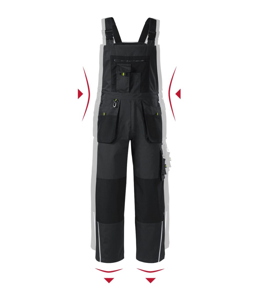 Spodnie robocze ogrodniczki męskie RIMECK Ranger — Ebony gray